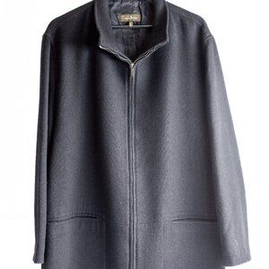 Gentlemens Ermenegildo Zegna Wool Black Zip Coat SZ XL/54